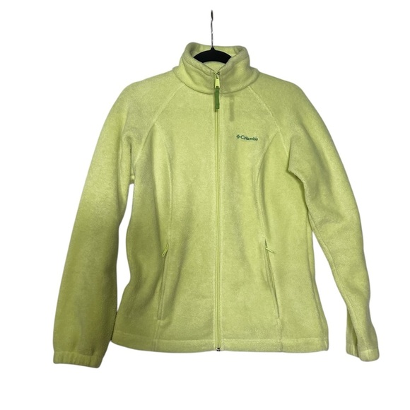 Columbia Benton Springs Fleece Jacket Full Zip Lime Green Size Small Cozy - Picture 1 of 11